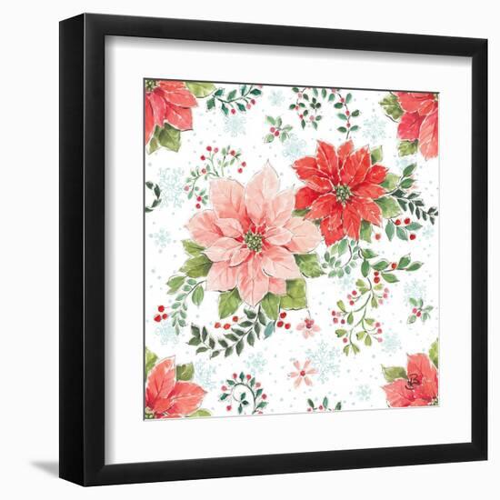 Country Poinsettias Step 01C-Daphne Brissonnet-Framed Art Print