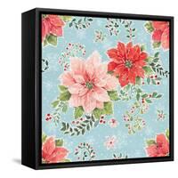Country Poinsettias Step 01D-Daphne Brissonnet-Framed Stretched Canvas