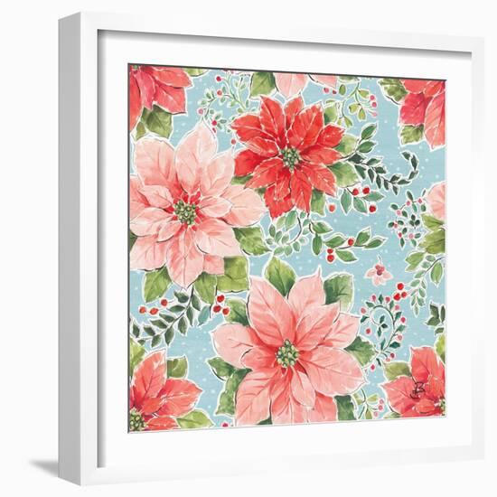 Country Poinsettias Step 02B-Daphne Brissonnet-Framed Art Print