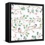 Country Poinsettias Step 03A-Daphne Brissonnet-Framed Stretched Canvas