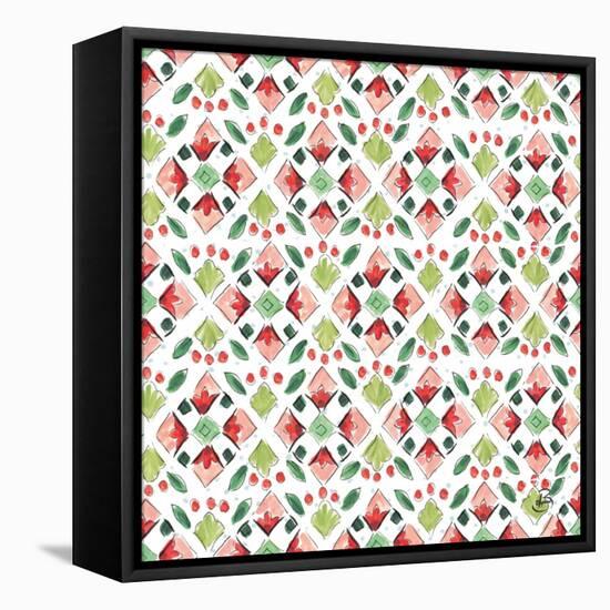 Country Poinsettias Step 05A-Daphne Brissonnet-Framed Stretched Canvas