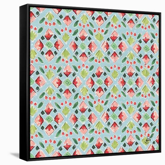Country Poinsettias Step 05B-Daphne Brissonnet-Framed Stretched Canvas