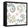 Country Poinsettias Step 07A-Daphne Brissonnet-Framed Stretched Canvas