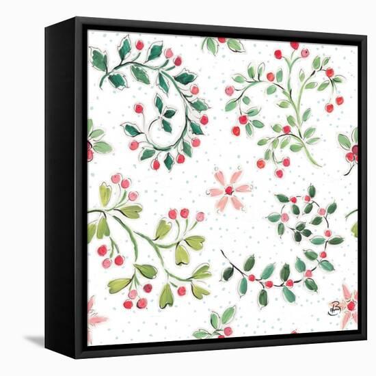 Country Poinsettias Step 07A-Daphne Brissonnet-Framed Stretched Canvas