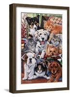 Country Pups and Kittens II-Jenny Newland-Framed Giclee Print