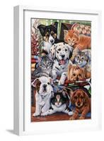 Country Pups and Kittens II-Jenny Newland-Framed Giclee Print