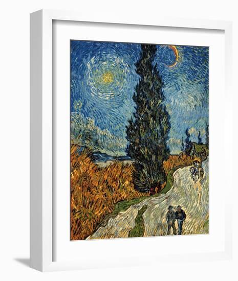 Country Road in Provence by Night, c.1890-Vincent van Gogh-Framed Art Print