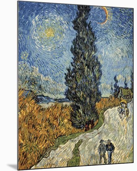 Country Road in Provence by Night, c. 1890-Vincent van Gogh-Mounted Art Print