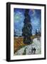 Country Road In Provence By Night-Vincent van Gogh-Framed Art Print