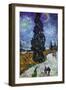 Country Road In Provence By Night-Vincent van Gogh-Framed Art Print