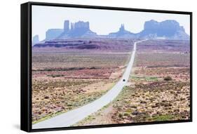 Country road, Monument Valley, Arizona, North America-Marco Simoni-Framed Stretched Canvas