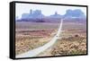 Country road, Monument Valley, Arizona, North America-Marco Simoni-Framed Stretched Canvas