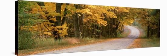 Country Road Passes through a Forest, Empire, Michigan, USA-null-Stretched Canvas