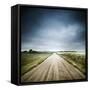 Country Road Through Fields, Denmark-null-Framed Stretched Canvas