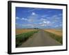 Country Road Through Fields in Fenland Near Peterborough, Cambridgeshire, England, United Kingdom-Lee Frost-Framed Photographic Print