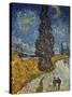 Country Road with Cypress and Star, 1890-Vincent van Gogh-Stretched Canvas