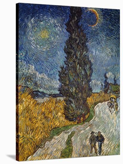 Country Road with Cypress and Star, 1890-Vincent van Gogh-Stretched Canvas