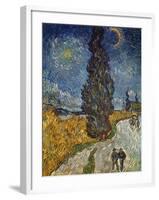 Country Road with Cypress and Star, 1890-Vincent van Gogh-Framed Giclee Print