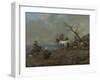 Country Road with Hunters and Peasants-Johannes Lingelbach-Framed Art Print