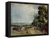 Country Road with Trees and Figures-John Constable-Framed Stretched Canvas