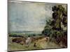 Country Road with Trees and Figures-John Constable-Mounted Giclee Print