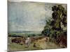 Country Road with Trees and Figures-John Constable-Mounted Giclee Print