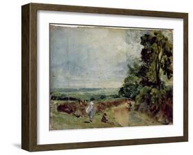 Country Road with Trees and Figures-John Constable-Framed Giclee Print