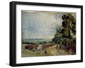 Country Road with Trees and Figures-John Constable-Framed Giclee Print