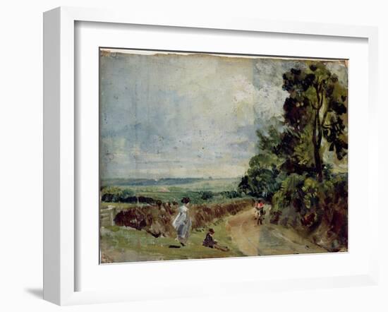 Country Road with Trees and Figures-John Constable-Framed Giclee Print