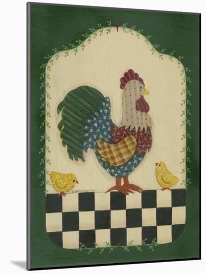 Country Rooster and Chicks-Debbie McMaster-Mounted Giclee Print
