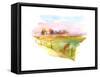 Country Scene with Cows, 2016-John Keeling-Framed Stretched Canvas