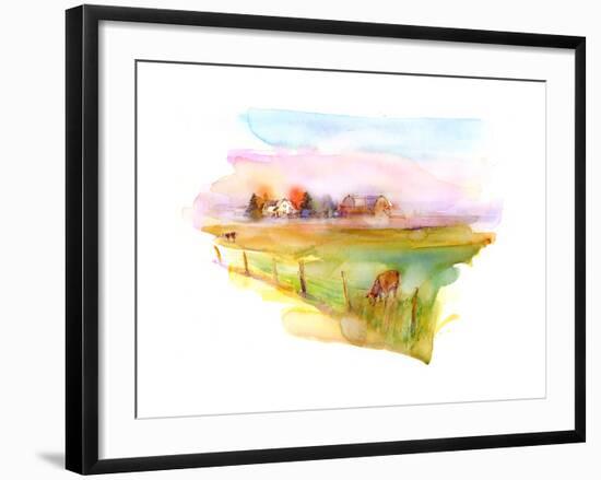 Country Scene with Cows, 2016-John Keeling-Framed Giclee Print