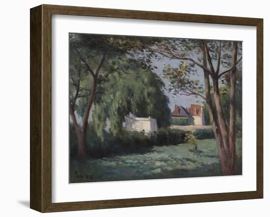 Country Scene with Three Houses and Trees, c.1900-Maximilien Luce-Framed Giclee Print