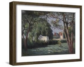 Country Scene with Three Houses and Trees, c.1900-Maximilien Luce-Framed Giclee Print