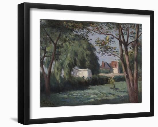 Country Scene with Three Houses and Trees, c.1900-Maximilien Luce-Framed Giclee Print