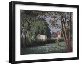 Country Scene with Three Houses and Trees, c.1900-Maximilien Luce-Framed Giclee Print