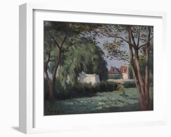 Country Scene with Three Houses and Trees, c.1900-Maximilien Luce-Framed Giclee Print