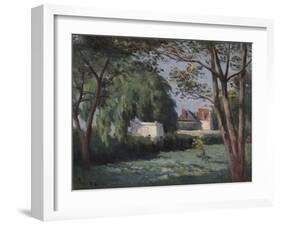 Country Scene with Three Houses and Trees, c.1900-Maximilien Luce-Framed Giclee Print