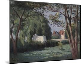 Country Scene with Three Houses and Trees, c.1900-Maximilien Luce-Mounted Giclee Print