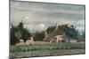 Country Scene, Woman with a Cow (Oil on Canvas)-Jean Baptiste Camille Corot-Mounted Premium Giclee Print