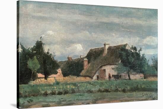 Country Scene, Woman with a Cow (Oil on Canvas)-Jean Baptiste Camille Corot-Stretched Canvas