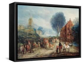 Country Scene-Adriaen van Stalbemt-Framed Stretched Canvas