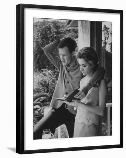 Country Singer Roger Miller and His Wife at Home-Ralph Crane-Framed Premium Photographic Print