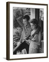 Country Singer Roger Miller and His Wife at Home-Ralph Crane-Framed Premium Photographic Print