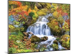 Country Stream In Bloom-null-Mounted Art Print