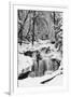 Country Stream in Winter, Michigan-null-Framed Premium Giclee Print