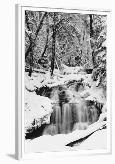 Country Stream in Winter, Michigan-null-Framed Premium Giclee Print