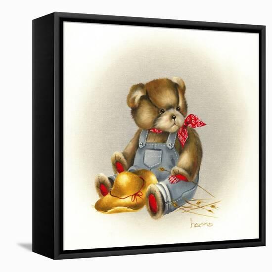 Country Teddy-Peggy Harris-Framed Stretched Canvas