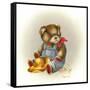 Country Teddy-Peggy Harris-Framed Stretched Canvas