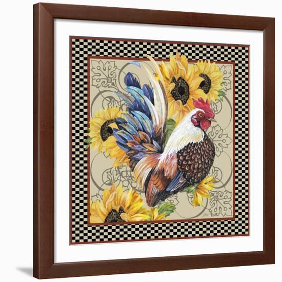 Country Time Rooster-B-Jean Plout-Framed Giclee Print